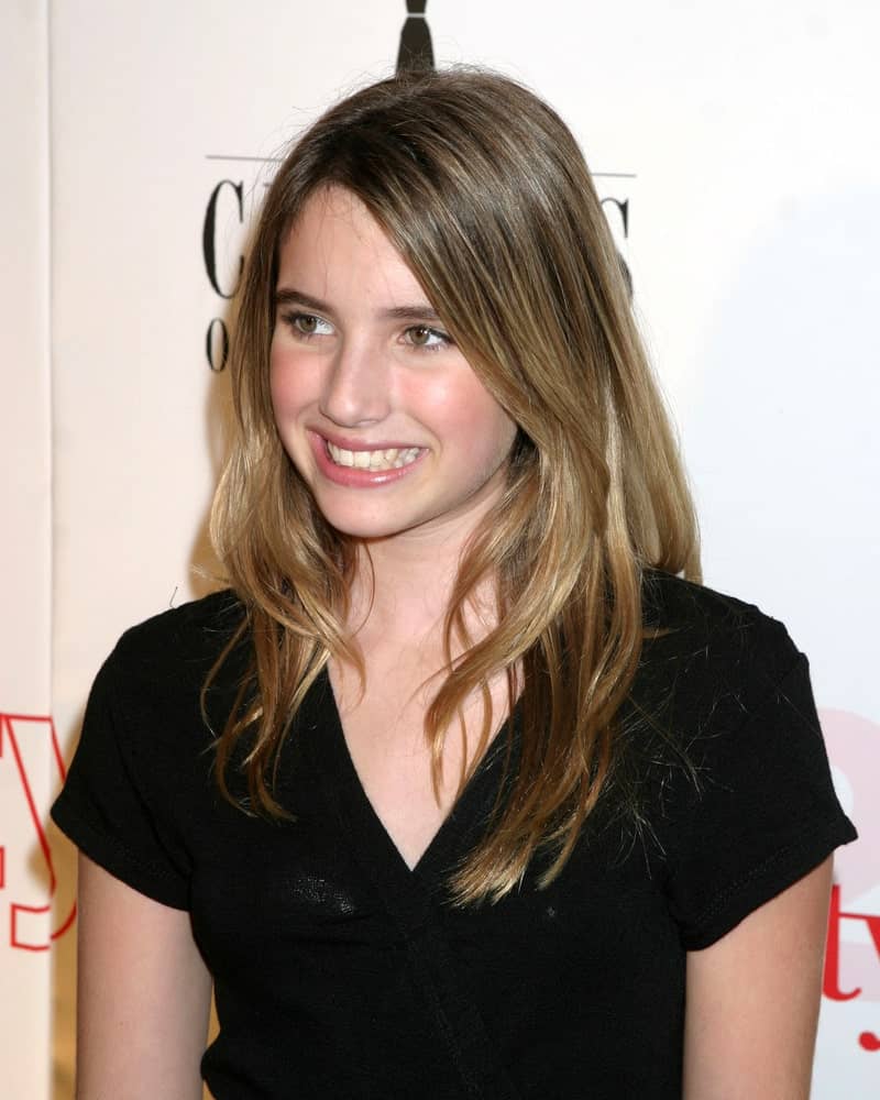 Emma Roberts attended the 2005 Stylemakers in Los Angeles, CA on May 26, 2005. She wore a simple black outfiut with her long and layered loose brunette hairstyle.