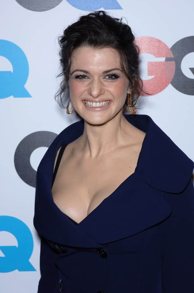 Rachel Weisz at the GQ Magazine's 2005 Men of the Year party in Beverly Hills held on December 1, 2005. She was stunning in a navy blue dress and brushed back updo with curly tendrils.