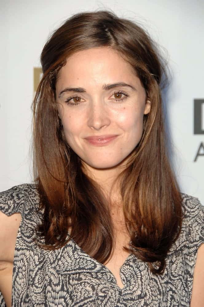 Rose Byrne was at the BAFTA TV Tea Party at the Intercontinental Hotel in Los Angeles, CA on September 20, 2008. She was seen wearing a black and white dress and she styled her medium-length brunette hair into a half-up hairstyle.