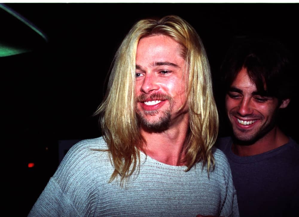 Back in January 25, 1994, A young Brad Pitt with long blond hair and goatee left Roxbury Nightclub with friends in Los Angeles.