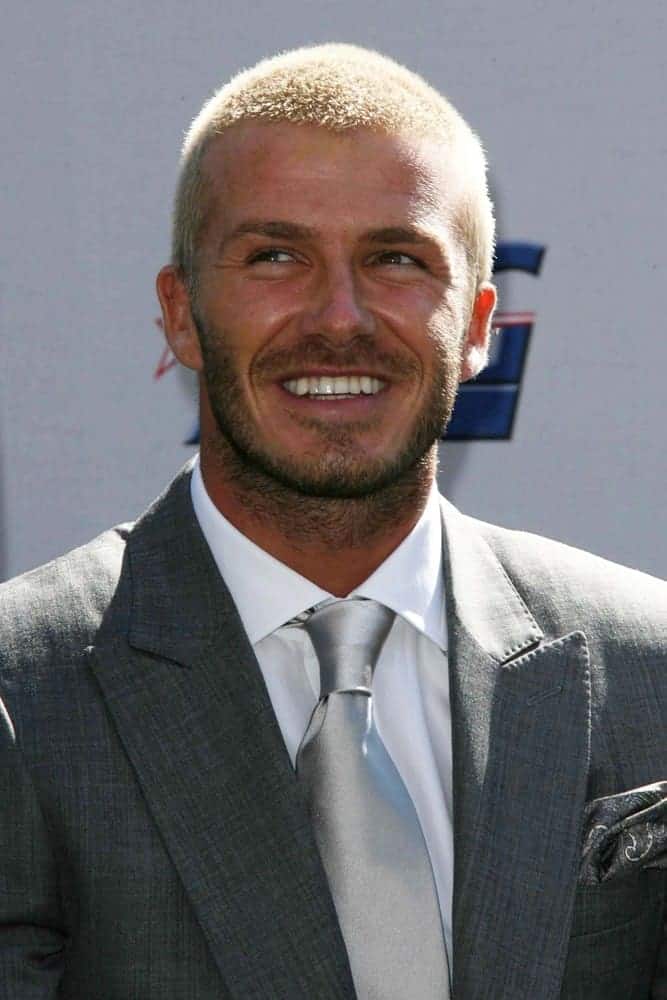 David Beckham rocked a blonde and buzz cut 'do when he was introduced as the newest member of the Los Angeles Galaxy in 2007.