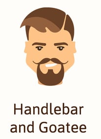 Handlebar and goatee combo beard illustration