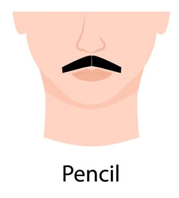 Pencil mustache style illustration