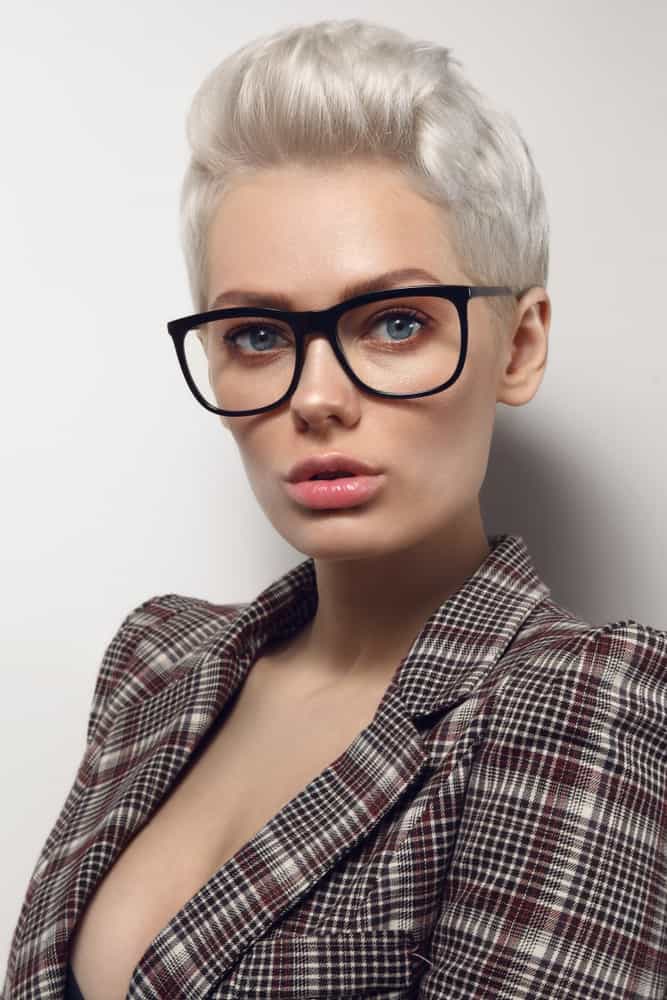 This type of pixie hairstyle works best with people who have longer front bangs. All you need to do is sweep the bangs back for this ultra-elegant look.