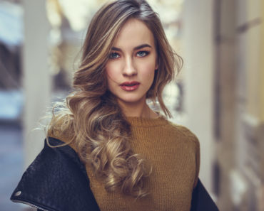 Young woman with wavy hair