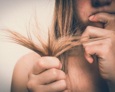 A woman with brittle hair