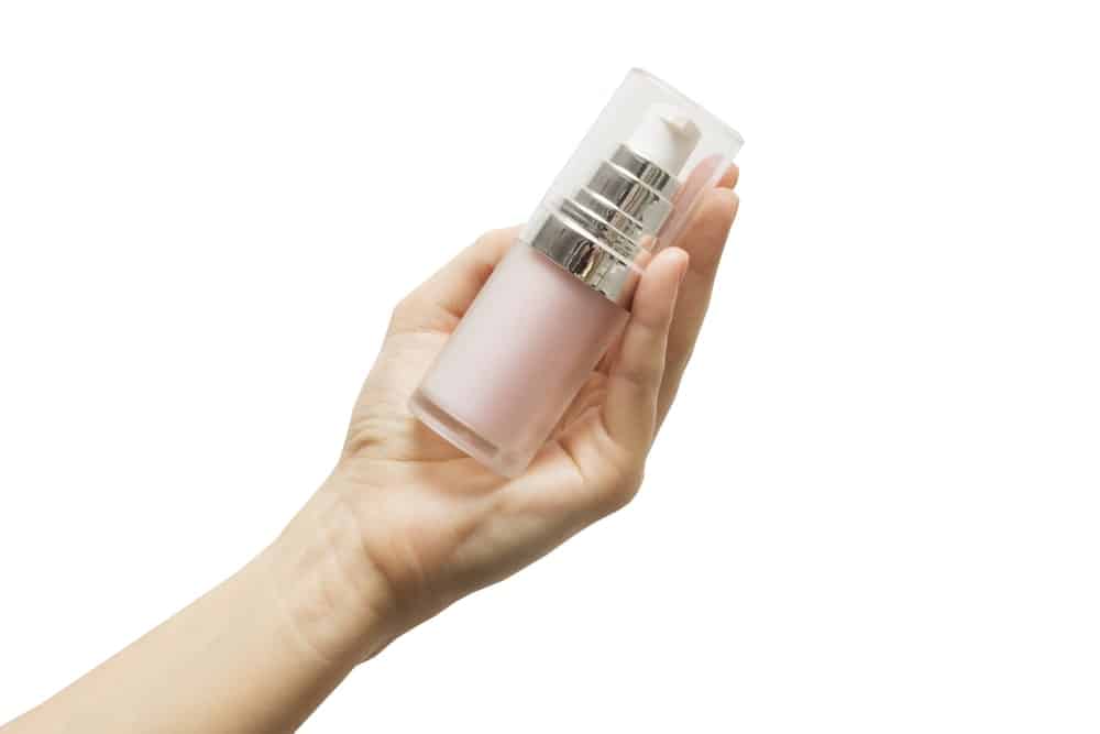 Primer in a pink bottle