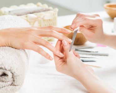 Manicure at a nail salon