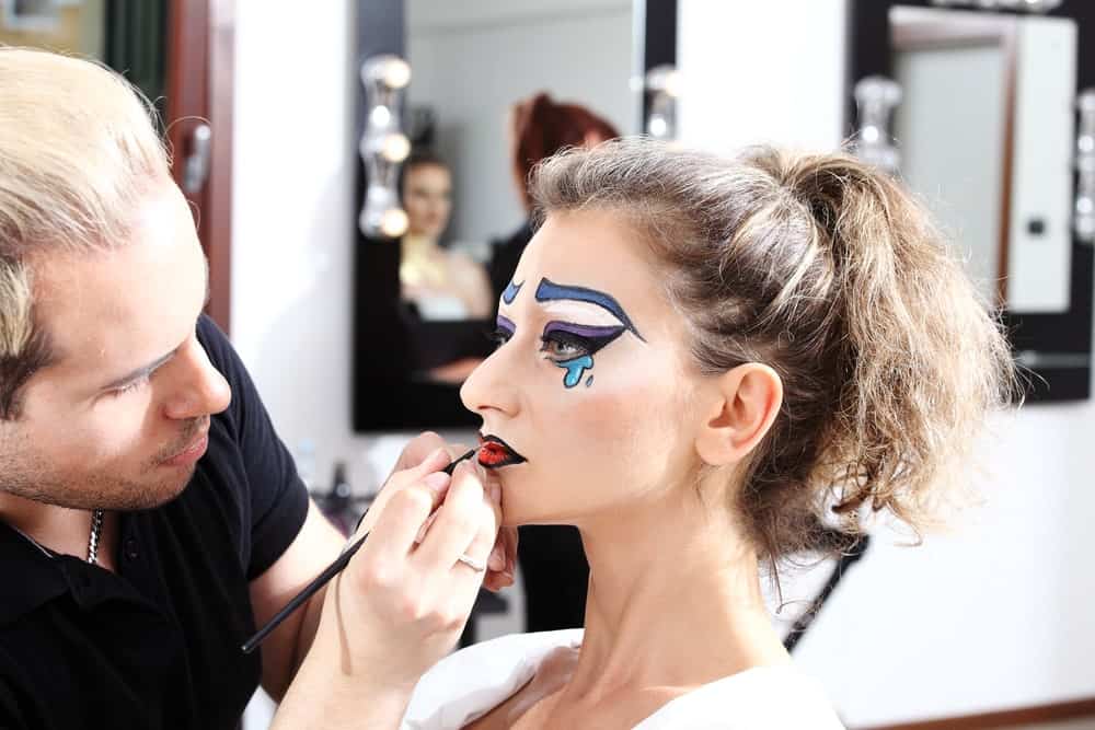 Theater style dramatic makeup