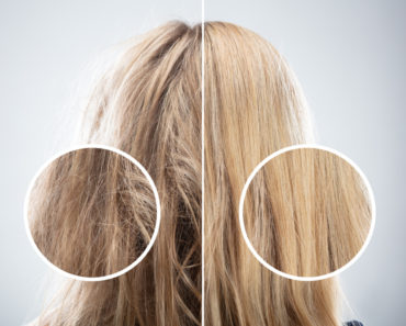 Hair damage comparison photo