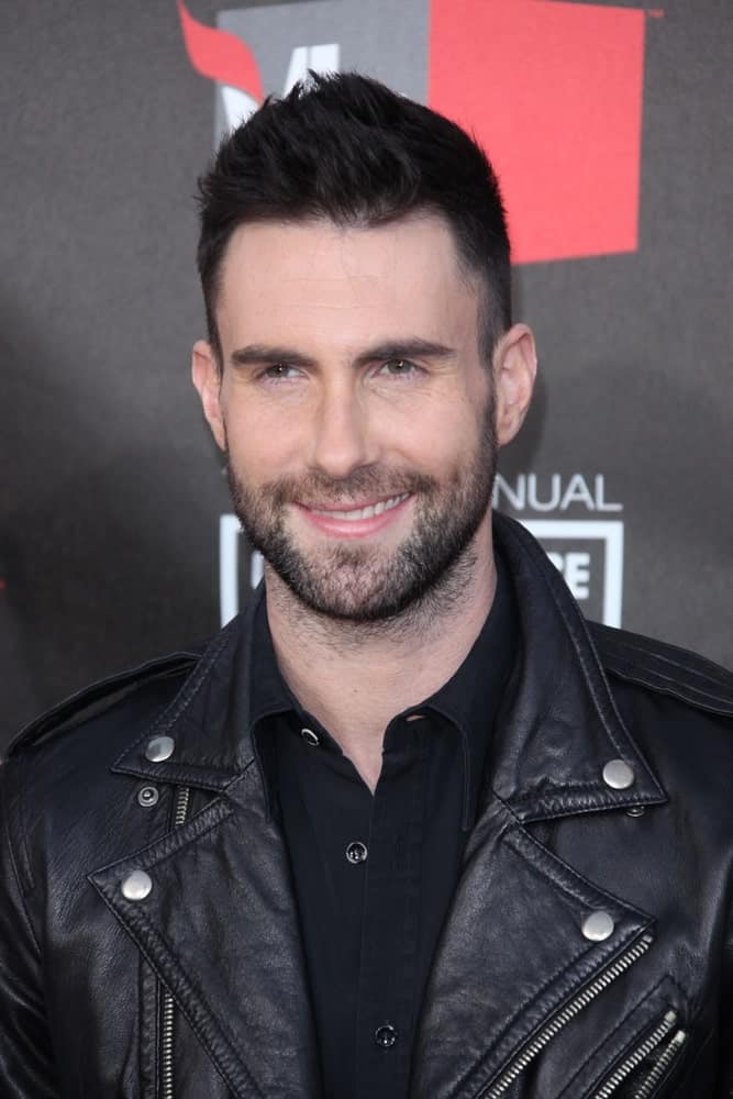 The ever sexy Adam Levine was at the 16th Annual Critics' Choice Movie Awards at the Hollywood Palladium on January 14, 2011 in Los Angeles, CA. He came in a black leather jacket to go with his short spiked fade hairstyle.