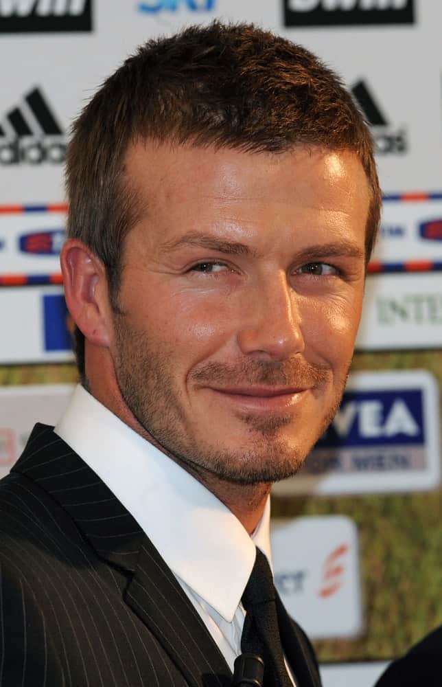 David Beckham presented as a new AC Milan's soccer player, in Milan in 2007.