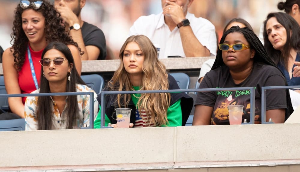 Gigi Hadid attended the Womens final match at US Open Championships at the Billie Jean King National Tennis Center in New York on September 7, 2019. Her long and wavy ombre hair was loose and slightly tousled.