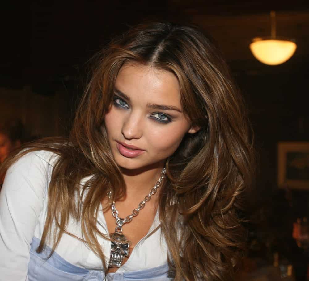 Miranda Kerr had her voluminous locks tousled and highlighted at the Rock and Republic Spring / Summer 2007 collection presentation during New York Fashion Week on September 09, 2006.