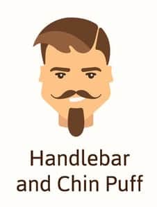 Illustration of Handlebar and Chin Puff beard.