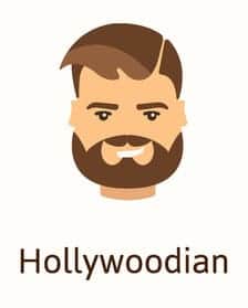 Illustration of Hollywoodian beard.