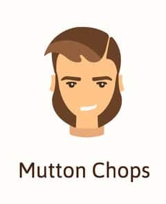 Illustration of Mutton Chops beard.